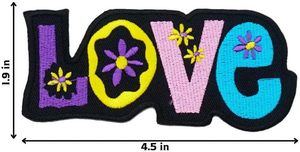 Love Peace Happy Sweet Happy Custom Letter Patches Mini White Bulk Packs Daisy Flower Design Embroidery Colorful Flower Patch - Product Image 3