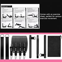 Kit de barre de Pilates portable en acier inoxydable de 90 cm pour entraînements à domicile, bandes de résistance pour squats, yoga, Pilates, Flexbands 800g