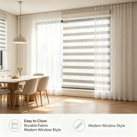 Stores zébrés électriques intelligents imperméables anti-UV, couleur personnalisée, double couche, stores Shangri-La pour fenêtres de cuisine, salle de bain, bureau
