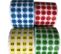 Autocollant Numérique Personnalisé en Papier de 25 mm, Étiquette Ronde Adhésive Imperméable pour Promotion en Supermarché et Exposition d'Articles d'Épicerie