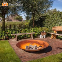 Fosse à feu de jardin extérieur en bois d'acier Corten