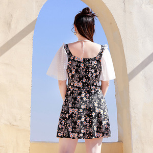 ชุดเดรสลายดอกไม้สำหรับผู้หญิงไซส์ใหญ่ ทรงเอ็มไพร์ คอรูปหัวใจ ดีไซน์ด้านหลังแบบวินเทจ แฟชั่นฤดูร้อน - Product Image 3