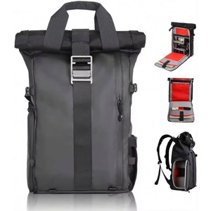 Sac à dos pour appareil photo de grande capacité, imperméable, gris, pour voyages et photographie, échantillon gratuit - Product Image 1