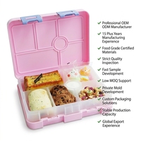 Boîte à lunch pour enfants en plastique de qualité alimentaire, compartiment anti-fuite, boîte bento, compatible micro-ondes, boîte repas pour étudiants, école, bureau, OEM ODM