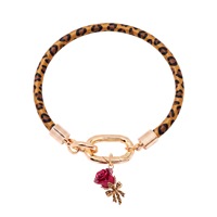 Nouveau bracelet en cuivre à motif léopard avec breloque en zircon et pendentif tridimensionnel, tendance et sophistiqué