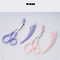 Nouveau design, rasoir pour sourcils en forme de croissant de lune, rose, blanc, violet, rasoir pour poils du corps, ensemble de grattoir pour sourcils, peigne, couteau à raser