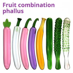 Adult Sexspielzeug Obst Set Transparent Glas geformte <span class=keywords><strong>Penis</strong></span> Weibliche Masturbation Fabrik Großhandel Boxed Packaging - Product Image 2