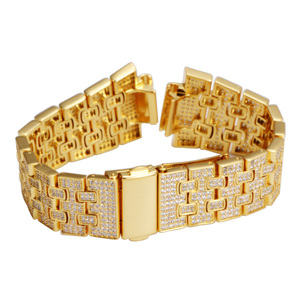 <span class=keywords><strong>Correa</strong></span> <span class=keywords><strong>de</strong></span> <span class=keywords><strong>Reloj</strong></span> <span class=keywords><strong>de</strong></span> Lujo Hecha a Mano con Plata <span class=keywords><strong>de</strong></span> Ley 925 y Moissanita VVS D para GA110/100 - Product Image 4