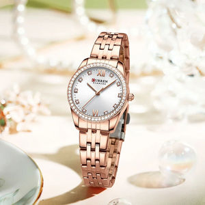 CURREN 9086 Nouvelle Montre Femme Charmante Rose Aiguilles Lumineuses Bracelet Acier Inoxydable Montre Fine à Quartz pour Femme Relogio - Product Image 6