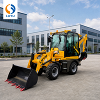 LUYU Model Baru Mini Backhoe Loader 4x4 Mesin Pemindah Tanah dengan Front Loader