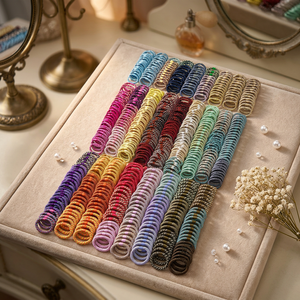 Accessoires Cheveux Personnalisés en Gros, Élastiques à Cheveux en Corde Tressée Colorée, Perles Torsadées Tresses pour Femmes Filles - Product Image 1