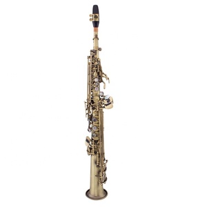 Saxophone <span class=keywords><strong>soprano</strong></span> <span class=keywords><strong>droit</strong></span> en Si bémol en laiton avec gravures manuelles, modèle TSSS-650L de la marque TaiShan, finition bronze antique à pois - Product Image 5