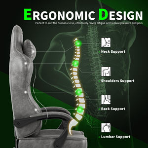 Silla Gaming con Reposapiés Ergonómica Gamingstoel PC Silla con Reposacabezas Soporte Lumbar, Cuero PU Altura Ajustable 360 ° Giratorio - Product Image 3