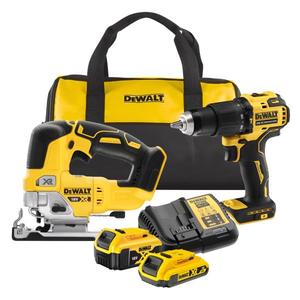 Kit perceuse sans fil et scie sauteuse DeWalt 18V avec chargeur de batterie et sac - Product Image 1