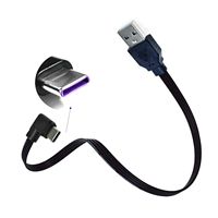 Cable USB a Tipo-C de Carga Rápida, Conectores USB Tipo-C en Ángulo Recto, Diseño Flexible, Admite Transferencia de Datos y Carga para Teléfonos