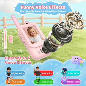 Walkie Talkies Portátiles para Niños, Paquete de 2, Recargables, 650 mAh, Plástico, Impermeables, Intercomunicador con Video, Alcance de <1.5 km, Juguete Familiar para Interiores/Exteriores - Product Image 5