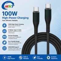 Kabel Pengisian Daya Cepat HNT Factory 2 Meter Tipe-C Braided Nylon PD100W 5A Konduktor Tembaga Murni untuk Ponsel Chip:E-Marker