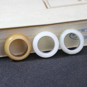 Bodhi Root Running <b>Ring</b> White <b>Jade</b> Yellow Tan Skin Round Wood Beads For Bracelet Making Cultural Artistic Accessories - Product Image 2