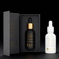 Flacon compte-gouttes en verre noir mat pour huile à barbe, sérum ou huile essentielle, avec compte-gouttes doré, disponible en 10ml, 15ml, 30ml, 50ml, 100ml