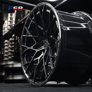ล้อคาร์บอนไฟเบอร์ฟอร์จ FSB ขนาด 16-24 นิ้ว แบบ 2 ชิ้น 5x114.3 5x130 ขอบเว้าลึก สีดำซาติน สำหรับ Rs3 Rs4 Rs5 Rs6 M3 M5 - Product Image 2