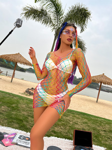 ชุดชั้นในแฟชั่นไนลอนสำหรับผู้หญิง แบบเซ็กซี่ โปร่งใส ลายตาข่าย ชุดนักเต้นระบำเปลื้องผ้า เสื้อผ้าผู้หญิง - Product Image 2