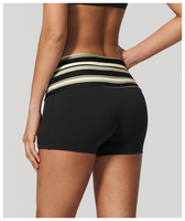 Shorts de sport pour femmes, style rétro, taille repliable, motif pois et rayures, taille haute élastique, effet push-up, pour entraînement et yoga, 7 couleurs en stock
