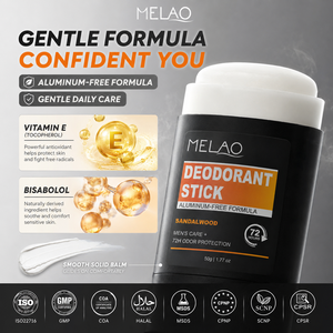 Deodorante Naturale Solido per il Corpo Uomo, Controllo Odori 72 Ore, Profumo di Sandalo, Balsamo Deodorante Solido a Lunga Durata - Product Image 2