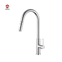 Robinet de lavabo classique en laiton nickel brossé, à montage sur comptoir, avec bec flexible, pour cuisine