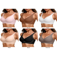 Soutiens-gorge sans couture sans armatures push-up à col en V, confortables, respirants, écologiques, échantillonnage rapide, grandes tailles, vente en gros, fabrication OEM