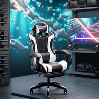 Silla de Oficina de Cuero para Juegos, Grande y Alta, Capacidad de 150 kg, con Soporte Lumbar, Venta al por Mayor, Certificación BIFMA, OEM, ODM