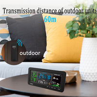 Station météo numérique couleur EMAF pour intérieur et extérieur, thermomètre, hygromètre, moniteur, horloge avec capteur extérieur sans fil