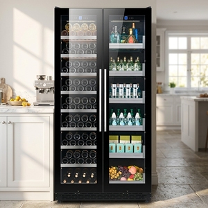 Enfriador de Vino de Doble Zona con Temperatura Ajustable NE-427D-12, Refrigerador de Vino Mini Independiente Integrado con Capacidad de 545L para Hogar y Hotel - Product Image 1