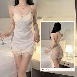 Camisón de Seda de Hielo Pure-Seduction de Maiden's Dream, Diseño ODM, con Encaje, Espalda Descubierta, Lencería con Copas Integradas, Control Ligero, Medias Faldas - Product Image 5