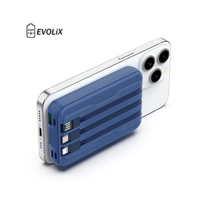 Magnetic Wireless Power Bank 10000mAh Portable Charger 22.5W PD Fast Charging Built-in Cables LED Display <strong>Battery</strong> <strong>Pack</strong>