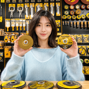 Disque à tronçonner en fibre SUNRISE haute performance <span class=keywords><strong>de</strong></span> 5 pouces (6,0 mm) en oxyde d'aluminium, <span class=keywords><strong>centre</strong></span> creux moyen, pour découpe <span class=keywords><strong>de</strong></span> précision <span class=keywords><strong>de</strong></span> métaux (OEM) - Product Image 1
