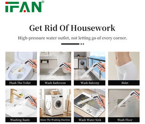 आईफान उच्च गुणवत्ता वाले बाथरूम हाथ में रखे गए बाइट्स शटफ हैंडहेल्ड शटफ शौचालय स्वच्छता बाइबिल स्नान सेट - Product Image 6