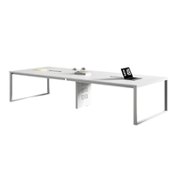 Ensemble de mobilier de bureau commercial de luxe moderne haut de gamme en bois massif durable, table de conférence, garantie de 3 ans, personnalisable