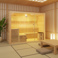 Sauna à vapeur en bois de pruche pour intérieur, spa domestique, sauna à vapeur humide pour la relaxation en intérieur