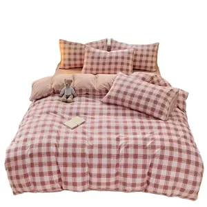 Couvre-lit en coton brossé, 24 pièces, rose et gris, Non-toxique, ensemble de literie de luxe, 400tc, 500tc, 100%