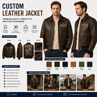 Jaket Klasik Fit Reguler dengan Bordir Kustom, Cetak, Kulit PU Imitasi, Ritsleting Logam, dan Kantong Utilitas.