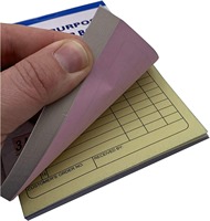 Carnet de commandes autocopiantes sur mesure du fabricant leader, 33 feuillets triplicata autocopiants 3 plis pour petites entreprises.