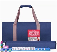 American Mahjong Tilrs Standar Lengkap 166 Ubin Dengan Chip Dadu Penanda Angin Hiburan Pesta Liburan Keluarga Hadiah Suvenir
