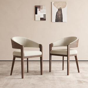 JP nuevo estilo Silla de comedor de madera maciza roble/Fresno moderno tapizado Silla de brazo SILLA DE Hotel para restaurante madera cuero - Product Image 1