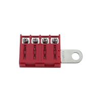 Bloc de fusibles à lame 4 Cricuit ST avec couvercle transparent pour borne de batterie, idéal pour voitures, bateaux et camping-cars