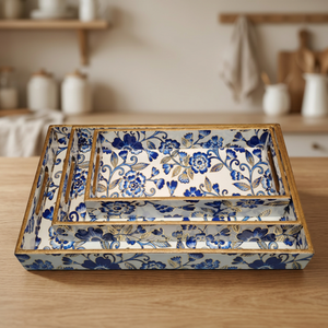 Plateau de service rectangulaire en bois émaillé MDF fait main, écologique, décoratif, personnalisable, pour la maison, passe au lave-vaisselle - Product Image 3