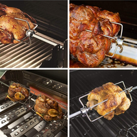 Moteur de rôtissoire à broche de barbecue en acier inoxydable pour barbecue à charbon de bois robuste