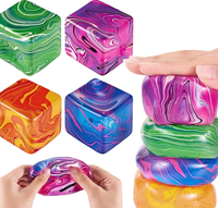 Cube anti-stress coloré très apprécié, non toxique, compressible, pour adultes, idéal pour la relaxation au bureau
