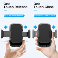 Support de téléphone de voiture à verrouillage automatique par gravité 2-en-1 pour grille d'aération et ventouse, rotation à 360° pour tableau de bord, compatible téléphones de 4,5 à 7,2 pouces, approvisionnement en gros