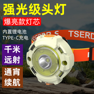 Tserdr Headlamp Led High Power Outdoor Night Riding Fishing Mountain Climbing Portable Headband Flashlight With Clip On Cap - Product Image 2