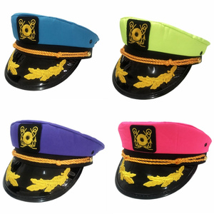 Sombrero de Sailor con bordado blanco, gorro redondo marino <span class=keywords><strong>militar</strong></span>, <span class=keywords><strong>disfraz</strong></span> de ancla azul, sombrero de Sailor, <span class=keywords><strong>accesorios</strong></span> de Cosplay de lujo - Product Image 6